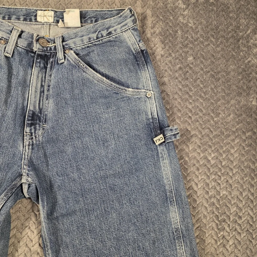 Vintage Calvin Klein Jeans Carpenter Shorts Jorts Men 28 Blue Denim Y2K Workwear